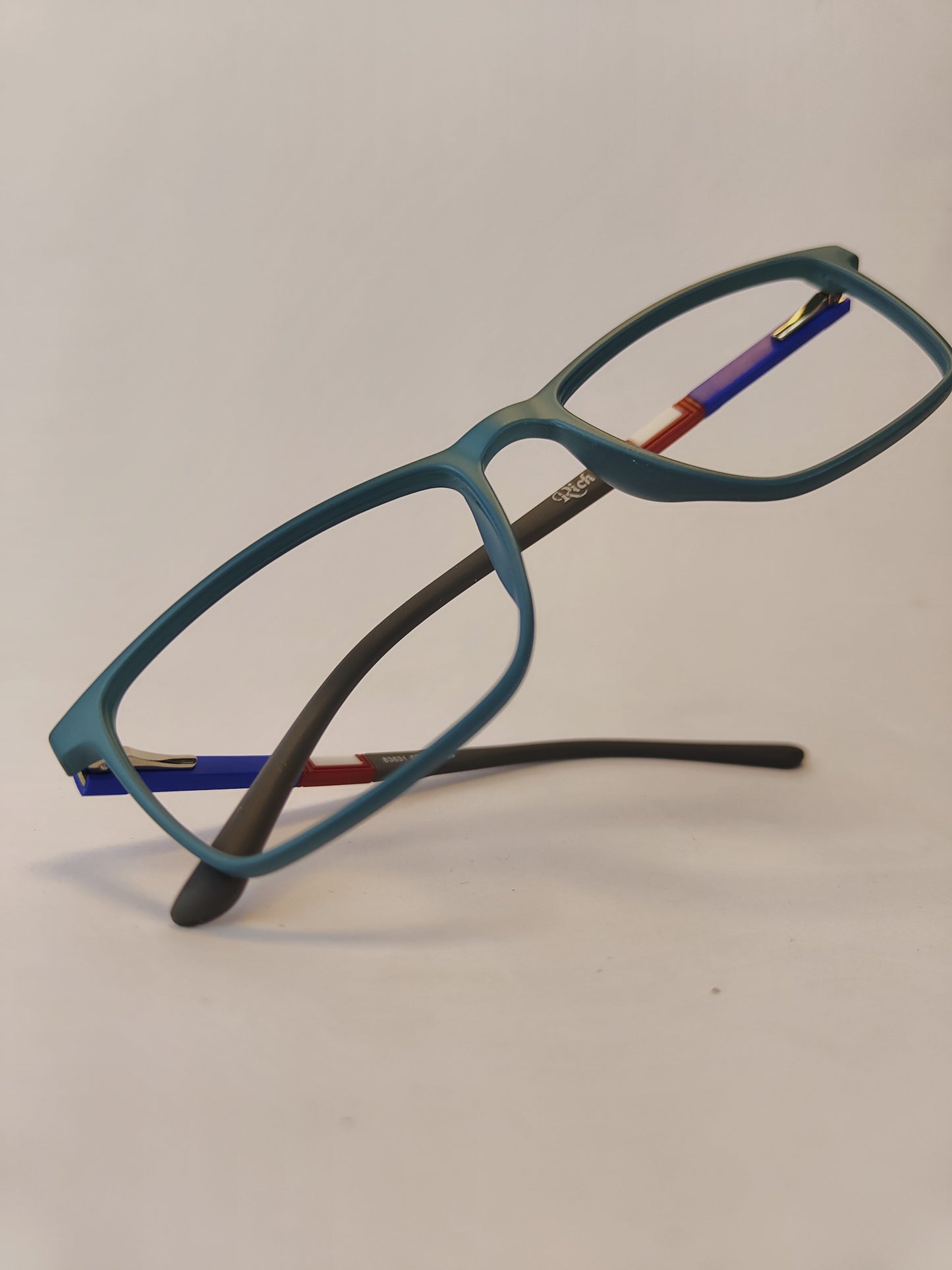 Matt Blue Tr90 Eyeglass Frame – Sky Blue Front & Dark Blue Sides with White Accent | High Strength & Lightweight