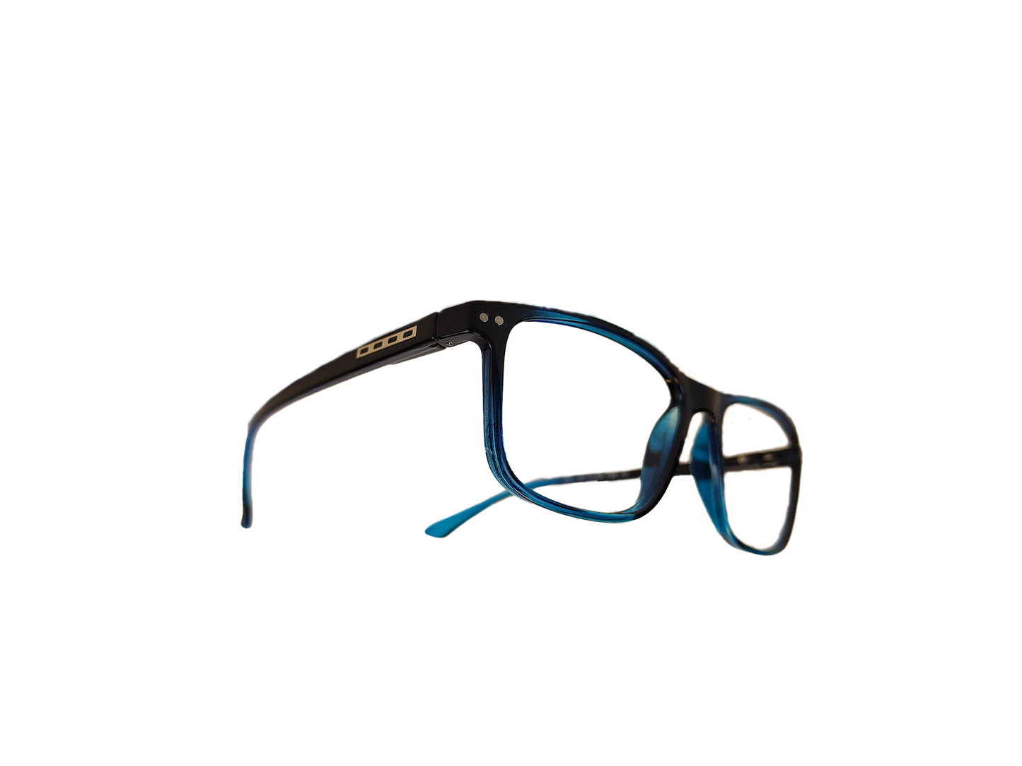 T90 Black & Blue Spring Hinged Frame | Free Blue Block Glasses | Stylish & Durable