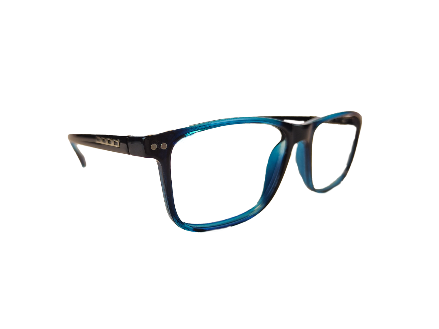 T90 Black & Blue Spring Hinged Frame | Free Blue Block Glasses | Stylish & Durable