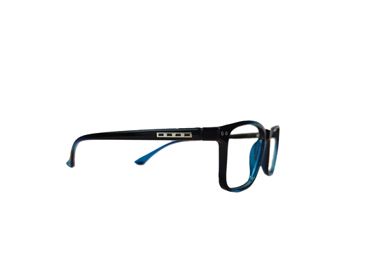 T90 Black & Blue Spring Hinged Frame | Free Blue Block Glasses | Stylish & Durable